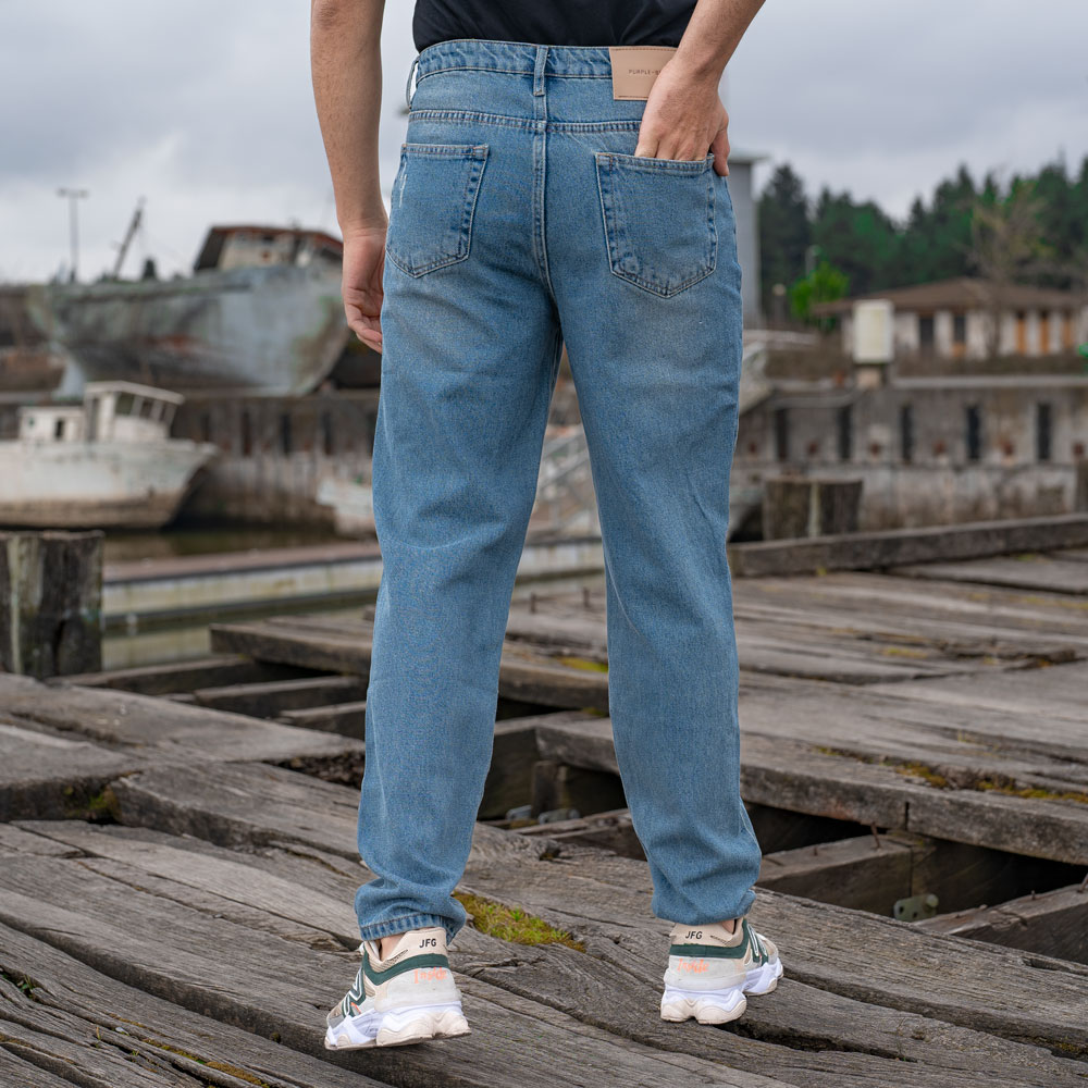 شلوار جین مردانه مام آبی کد 19933
