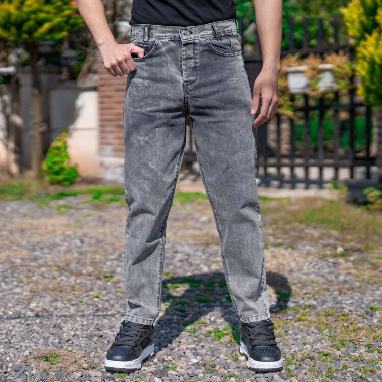 شلوار جین مردانه مام ذغالی کد 20021