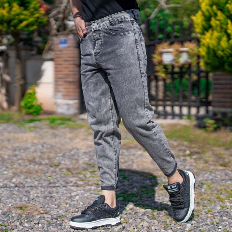 شلوار جین مردانه مام ذغالی کد 20021