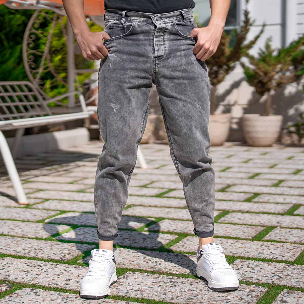 شلوار جین مردانه مام خاکستری کد 20022