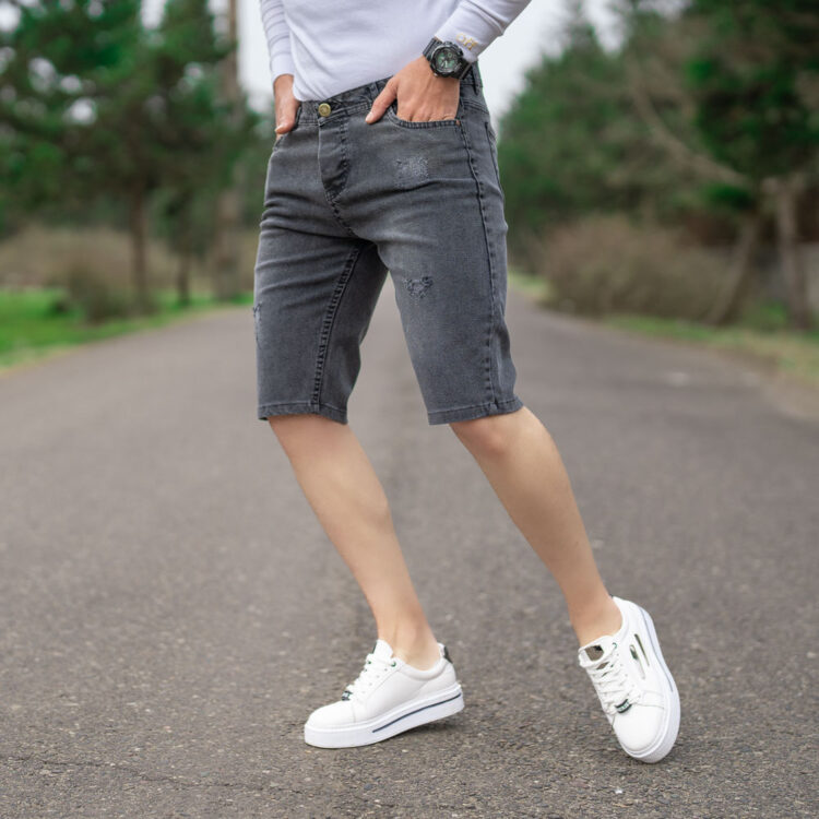 شلوارک جین ذغالی کد 20349