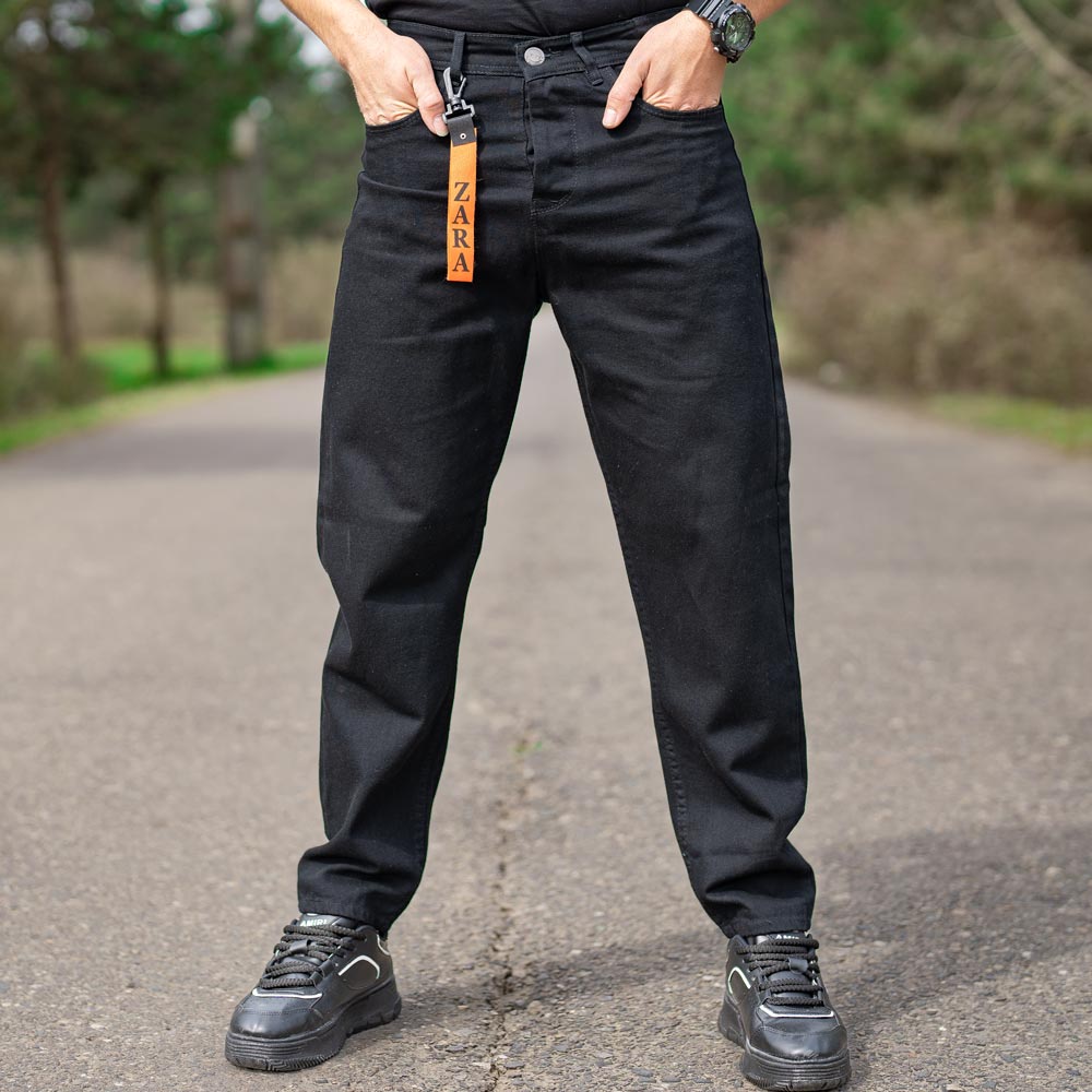 شلوار جین مردانه مام مشکی کد 20449