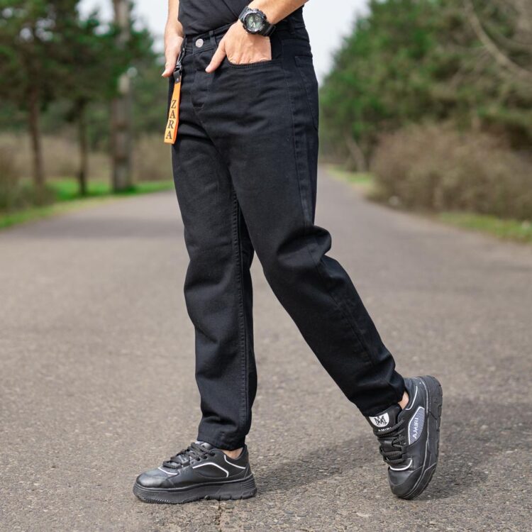 شلوار جین مردانه مام مشکی کد 20449