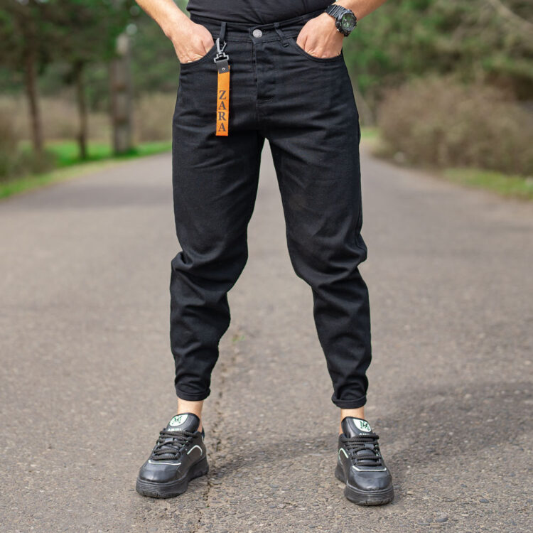 شلوار جین مردانه مام مشکی کد 20449