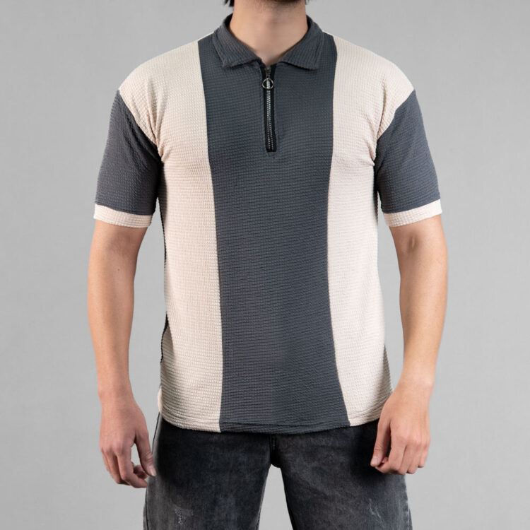 تیشرت مردانه نیم زیپ زارا کد 20006