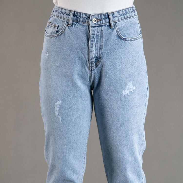 شلوار جین مام دخترانه آبی کد 20144