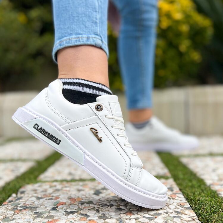 کتانی دخترانه کلارک سفید کد 20422