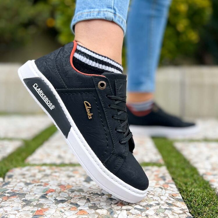 کتانی دخترانه کلارک مشکی کد 20421