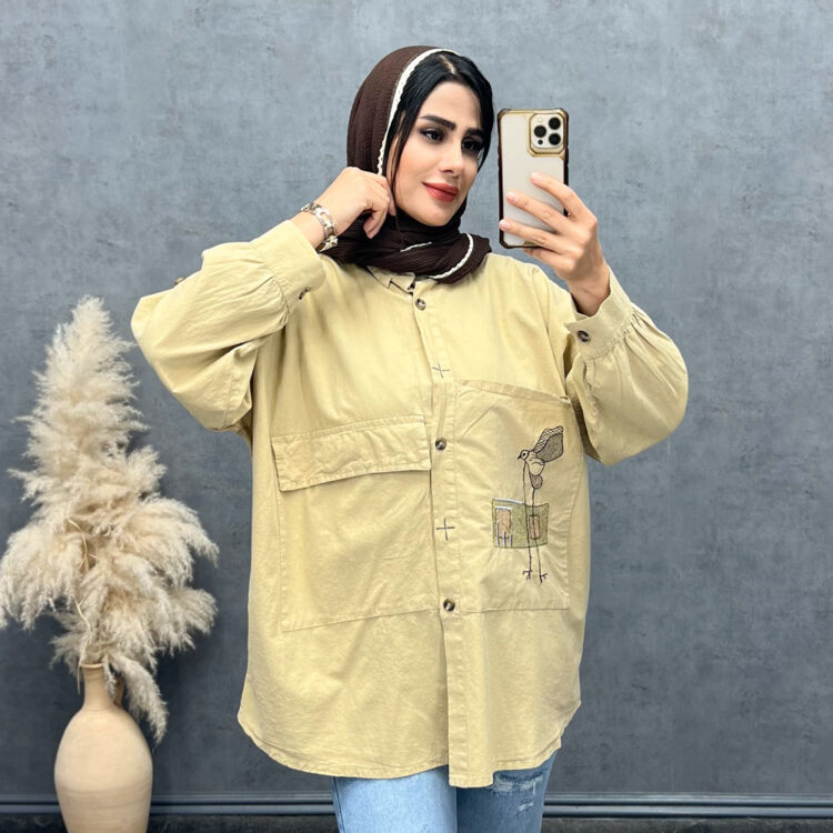 شومیز مانتویی طرح گلدوزی کد 20500