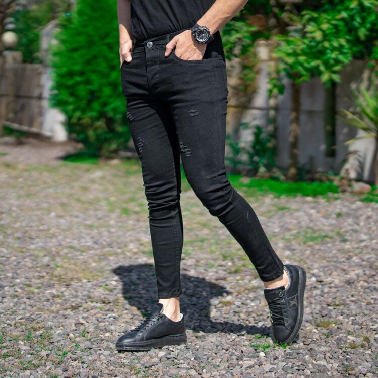 شلوار جین مردانه مشکی کد 20576