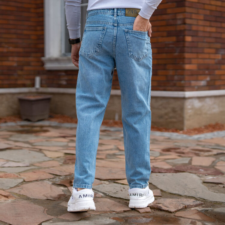 شلوار جین مردانه مام آبی کد 20659