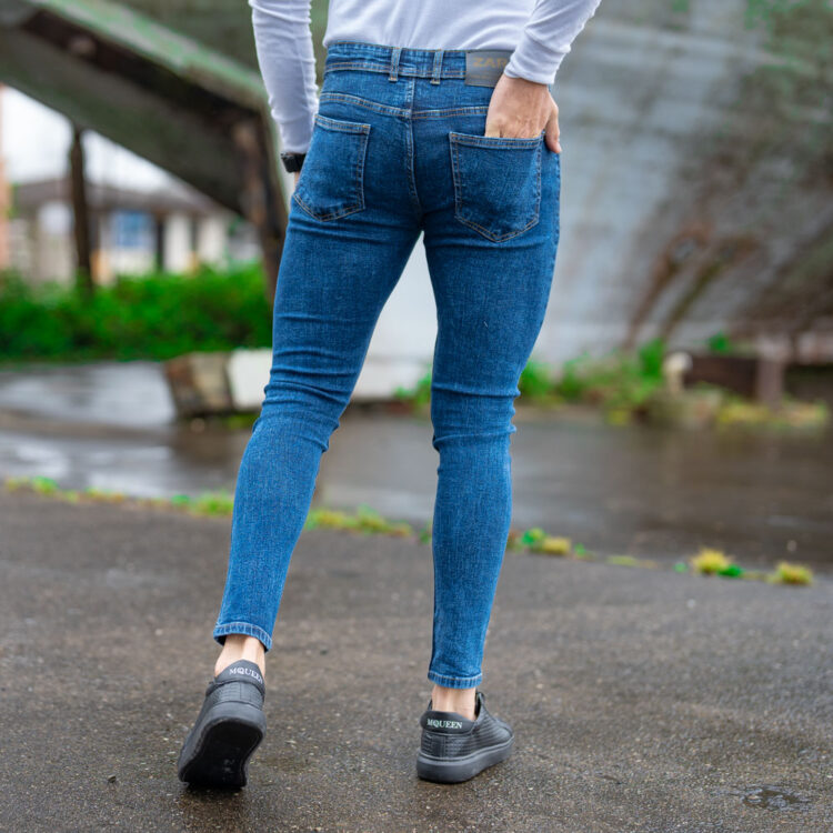 شلوار جین مردانه سرمه ای کد 20677