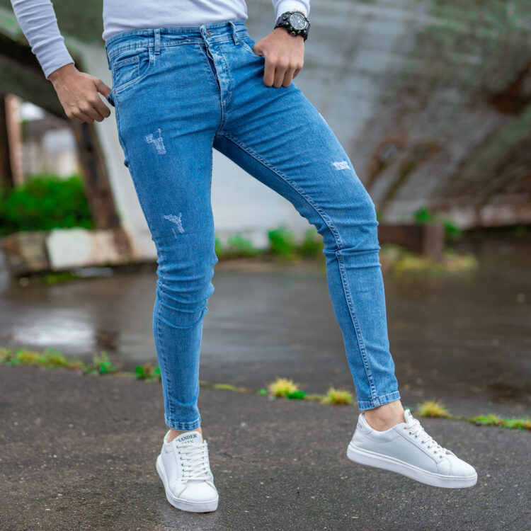 شلوار جین مردانه آبی کد 20678