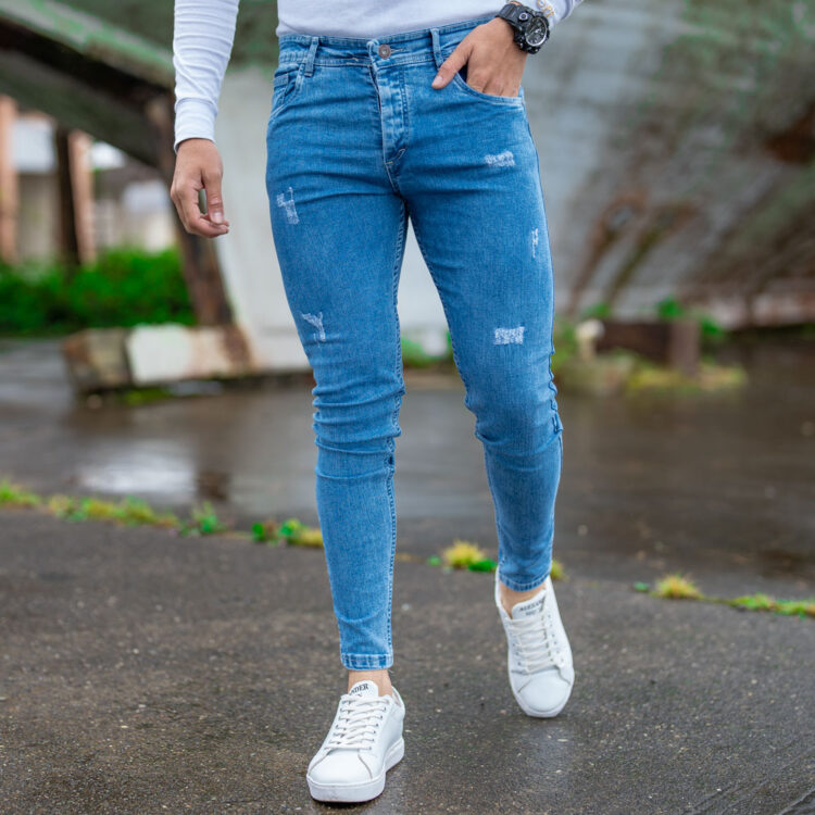 شلوار جین مردانه آبی کد 20678