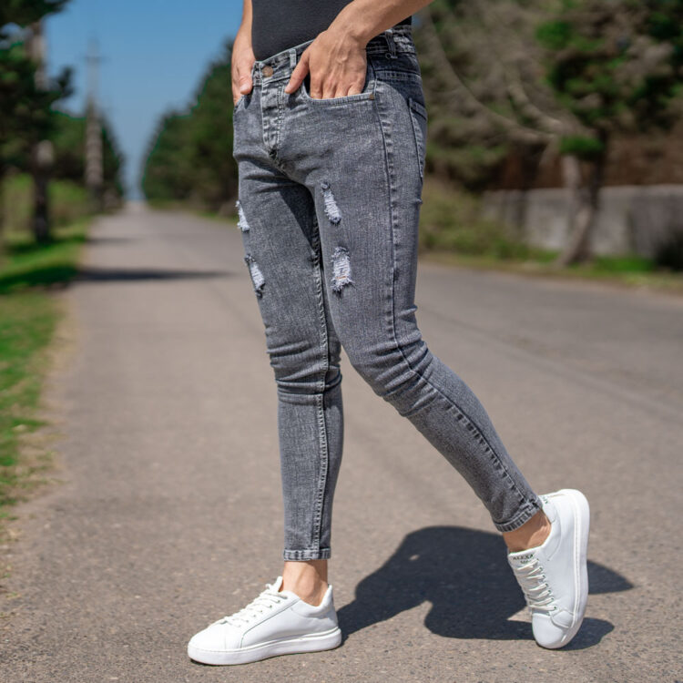 شلوار جین مردانه ذغالی کد 20728