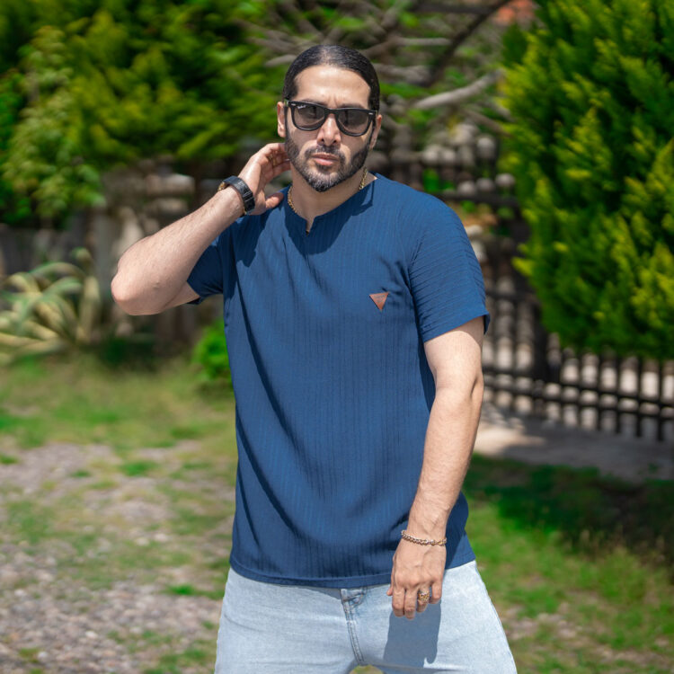 تیشرت مردانه یقه کوبایی کد 20808