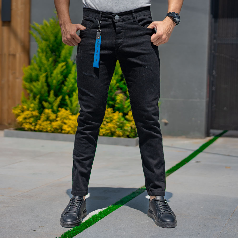 شلوار جین سایز بزرگ مردانه مشکی کد 20832