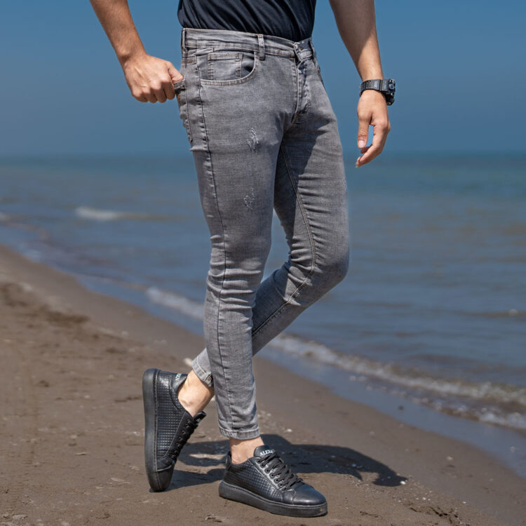 شلوار جین مردانه خاکستری کد 20511