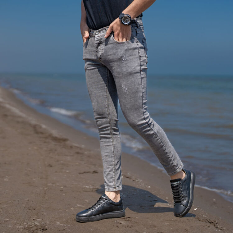 شلوار جین مردانه خاکستری کد 20511