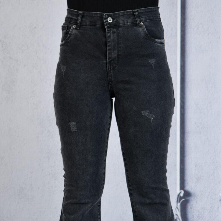 شلوار جین دمپا دخترانه ذغالی کد 20984