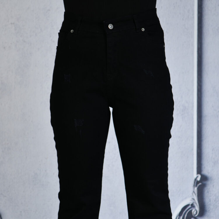 شلوار جین دمپا دخترانه مشکی کد 21032