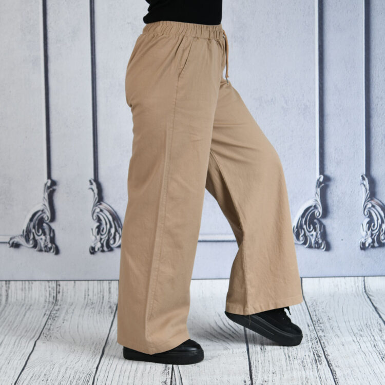 شلوار کتان نیم بگ کد 21017