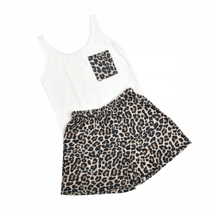 ست تاپ و شلوارک دخترانه کد 21057