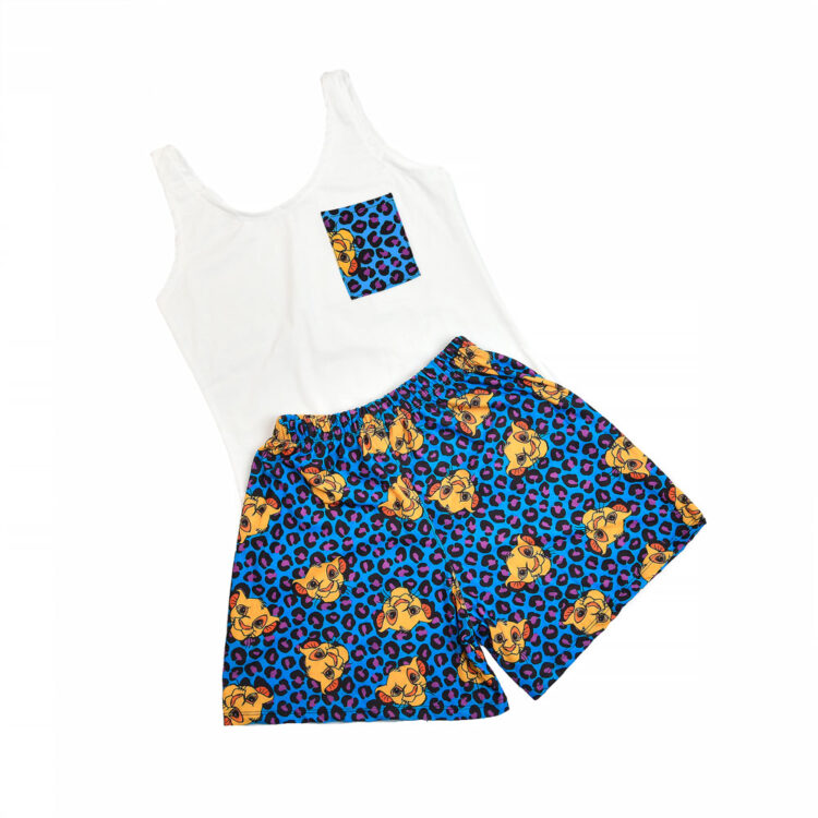 ست تاپ و شلوارک دخترانه کد 21057