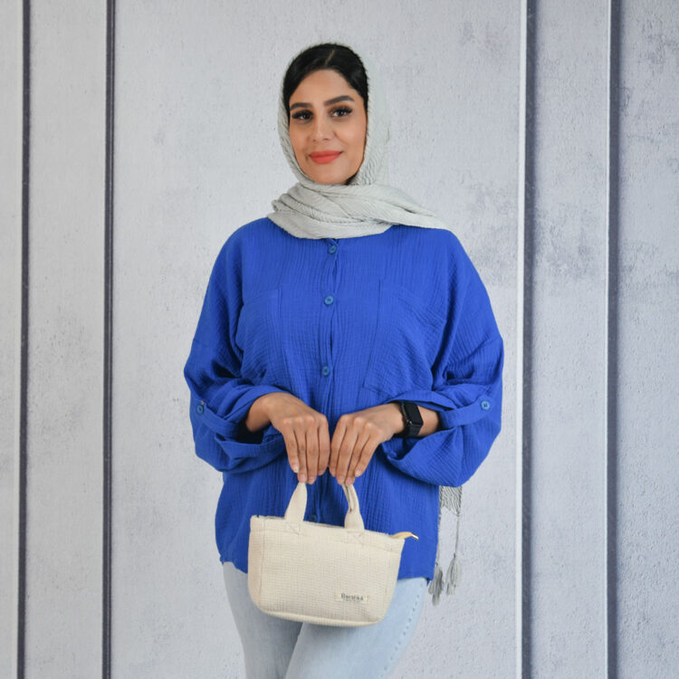 شومیز مانتویی دو جیب کد 21244