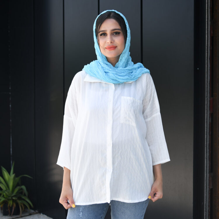 شومیز مانتویی تک جیب کد 21264