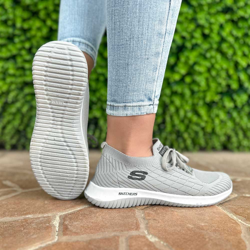 کتانی دخترانه اسکیچرز طوسی 21365