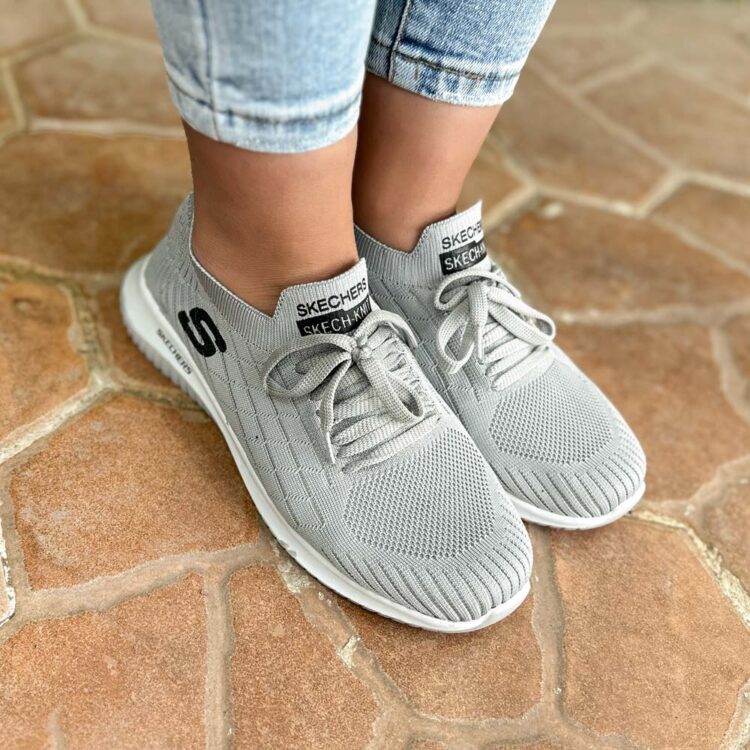 کتانی دخترانه اسکیچرز طوسی 21365