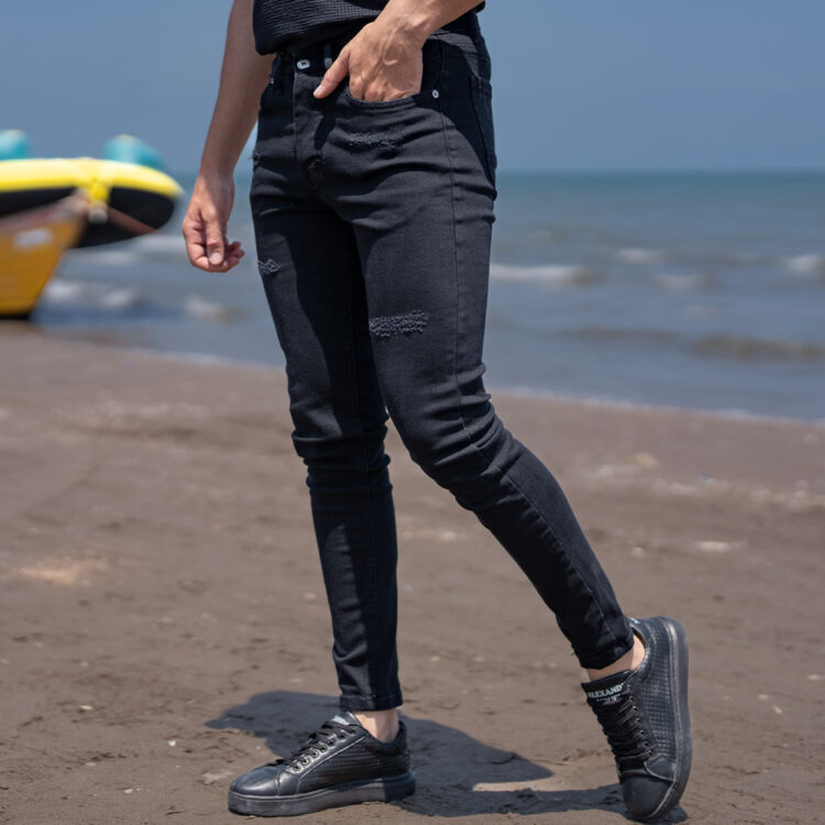 شلوار جین مردانه مشکی کد 21548