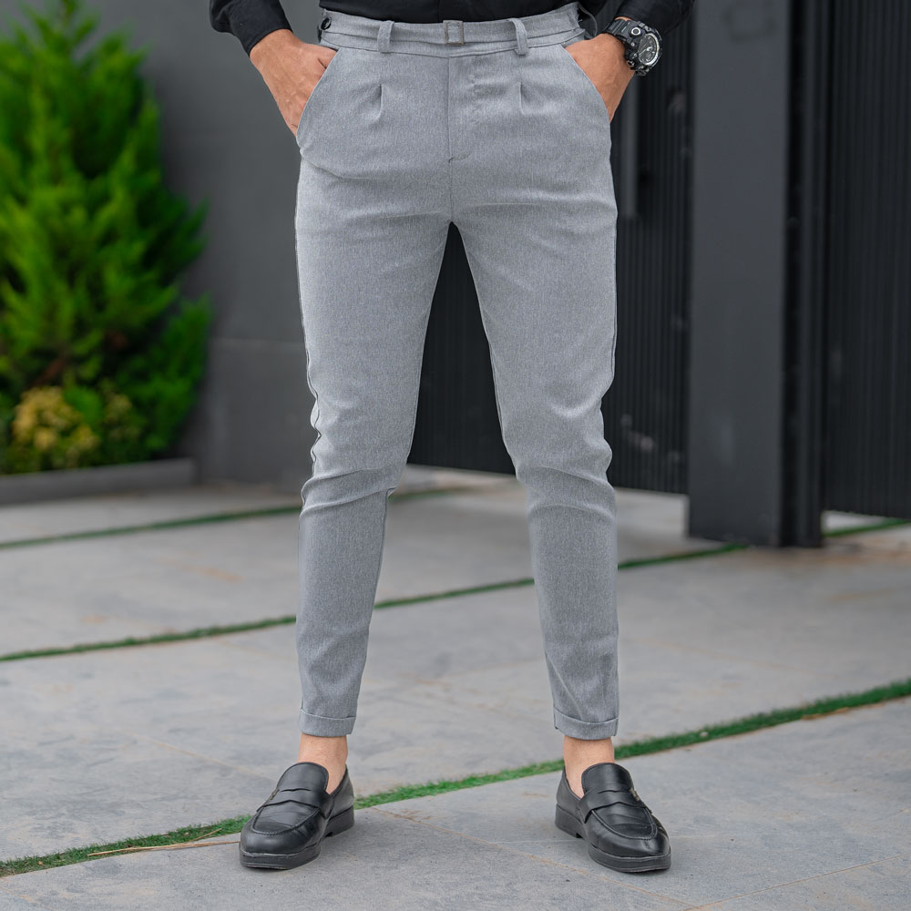 شلوار مردانه طوسی کد 21490