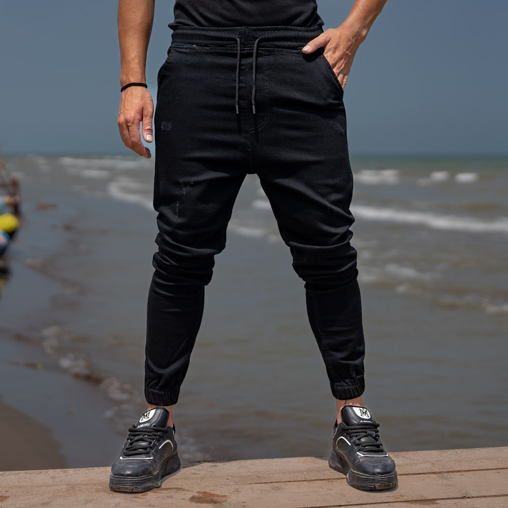 شلوار اسلش جین مردانه مشکی کد 22094