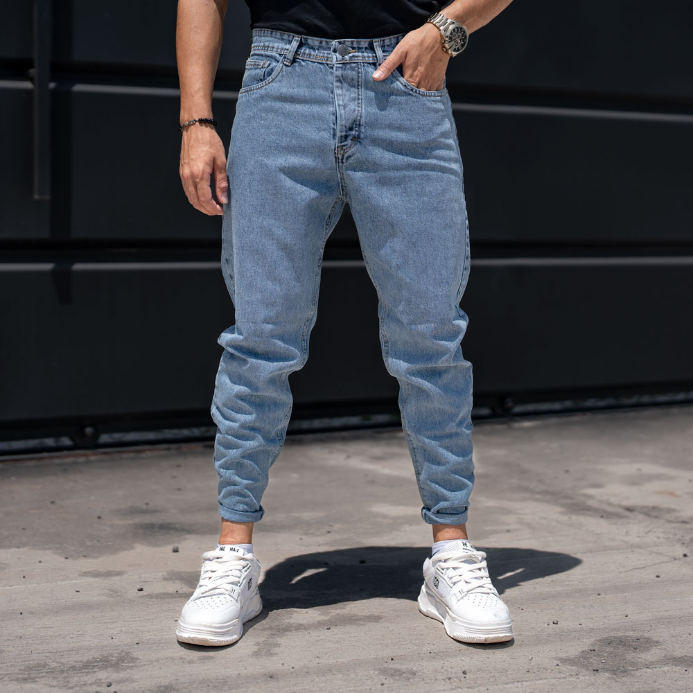 شلوار جین مردانه مام آبی کد 22248