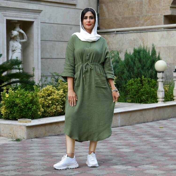 پیراهن پفکی کمر گت کد 22098