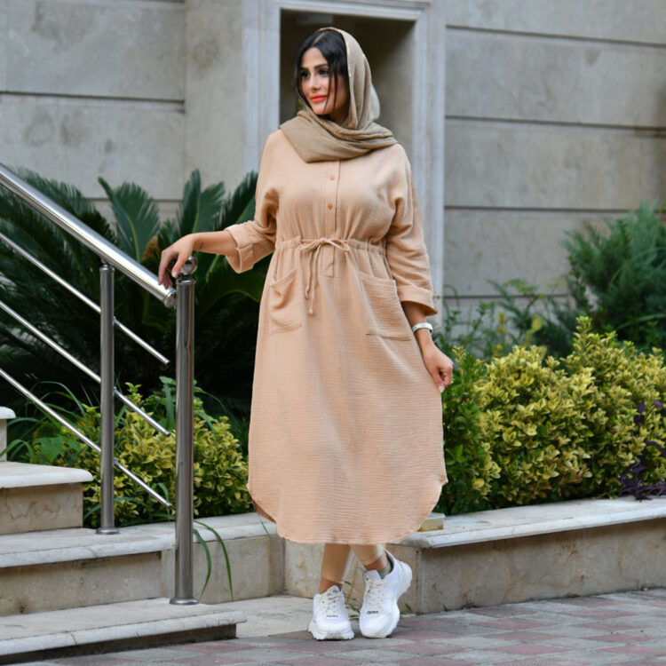 پیراهن پفکی کمر گت کد 22098