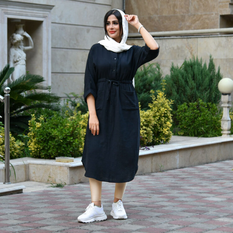 پیراهن پفکی کمر گت کد 22098