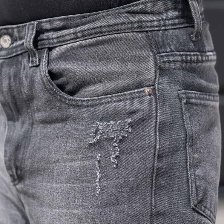 شلوار جین مردانه مام ذغالی کد 22484