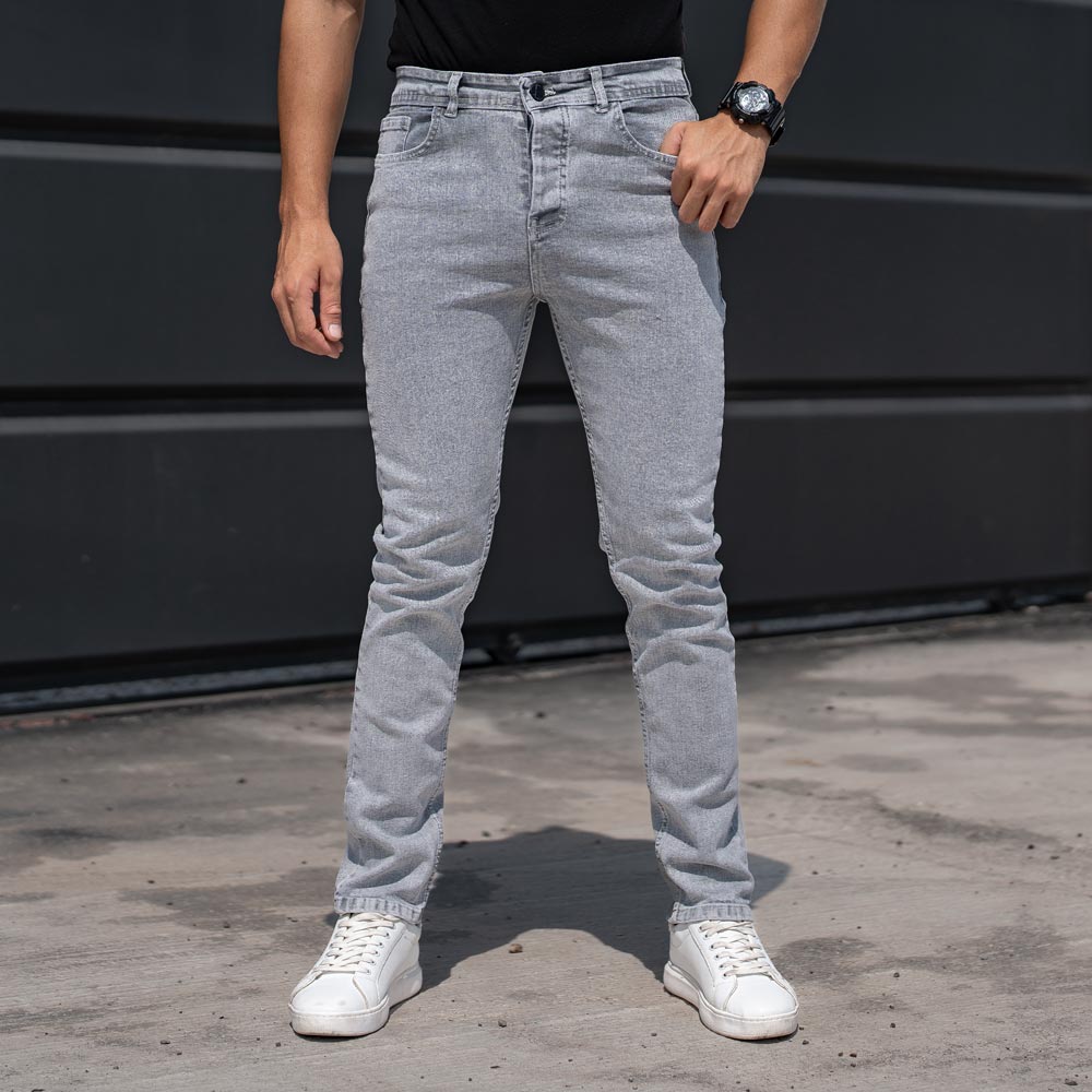 شلوار جین مردانه طوسی کد 22587