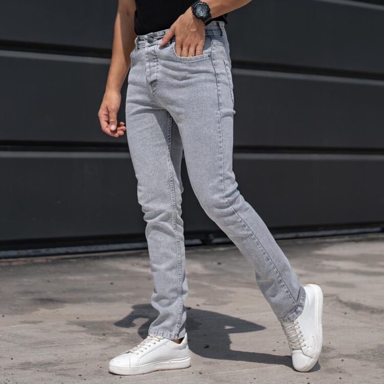 شلوار جین مردانه طوسی کد 22587