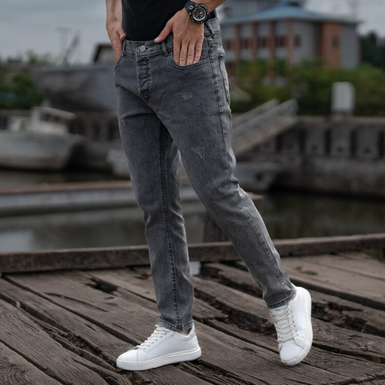 شلوار جین مردانه ذغالی کد 22618