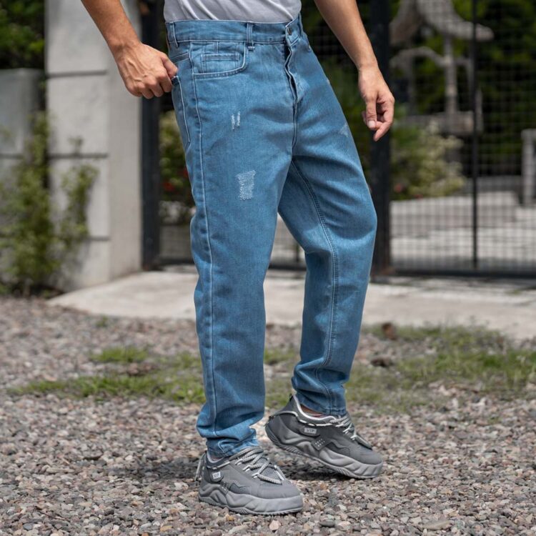 شلوار جین مام مردانه آبی کد 22620