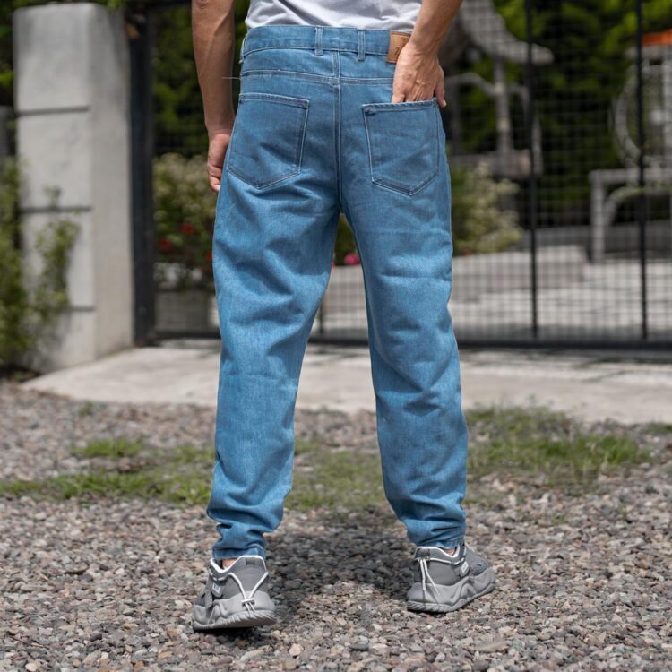 شلوار جین مام مردانه آبی کد 22620