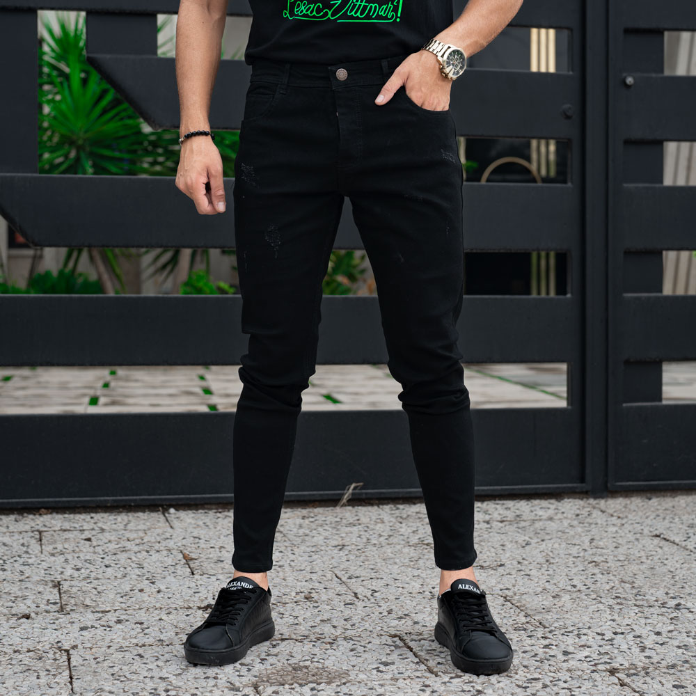 شلوار جین مردانه مشکی کد 20578