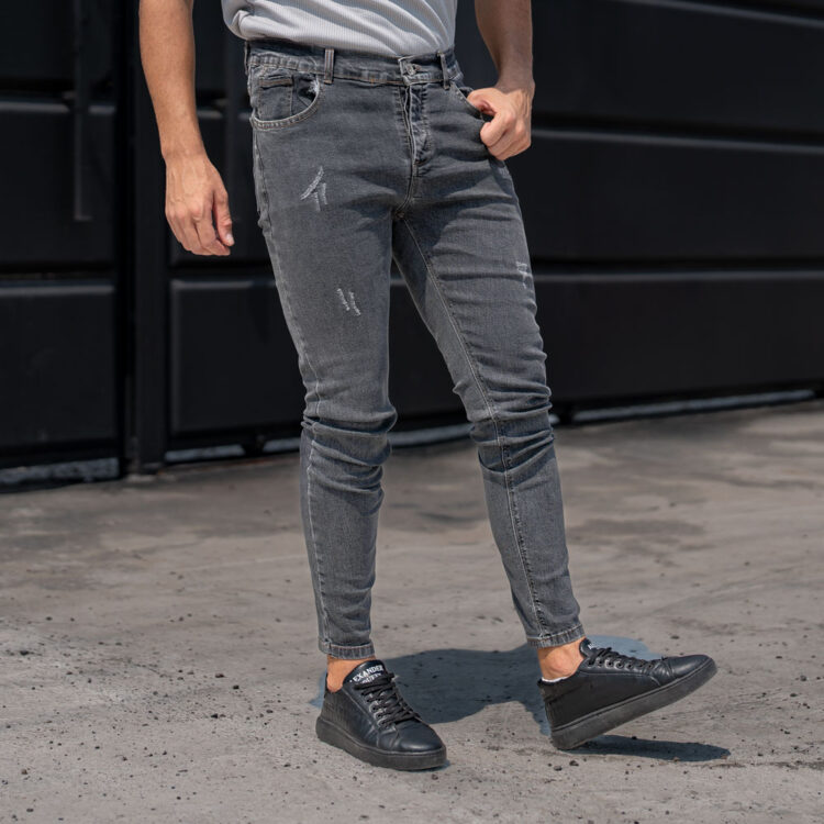 شلوار جین مردانه خاکستری کد 22736