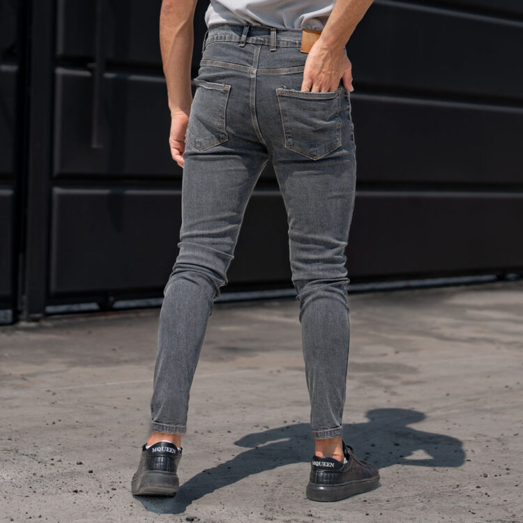 شلوار جین مردانه خاکستری کد 22736