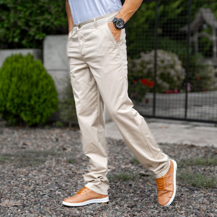 شلوار کتان مردانه پولو کرم کد 19436