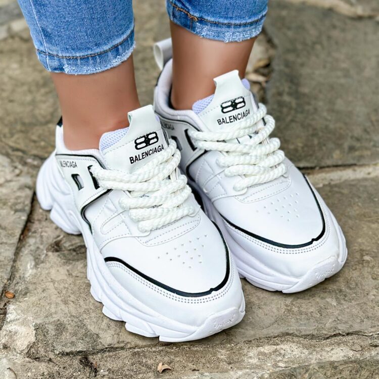 کتانی دخترانه بالنسیاگا سفید کد 22792